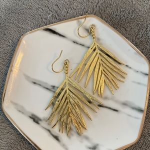 Gold palm leaf earrings